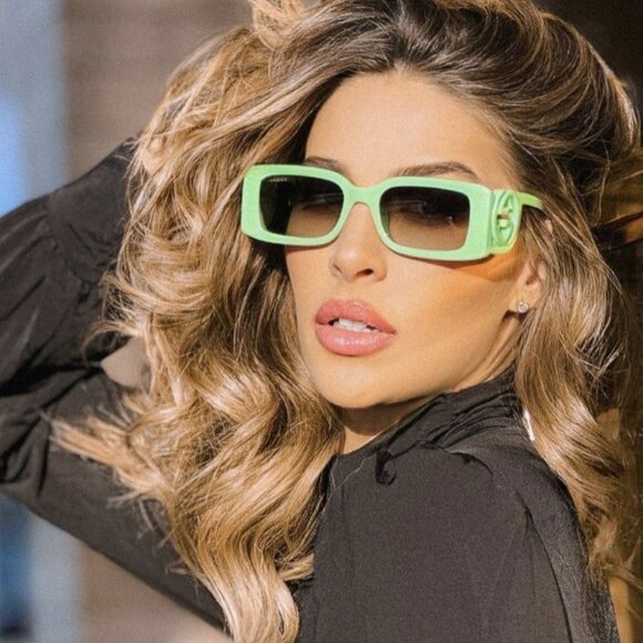 NEWEST GUCCI GG1325S 004 GREEN SUNGLASSES - Picture 1 of 13